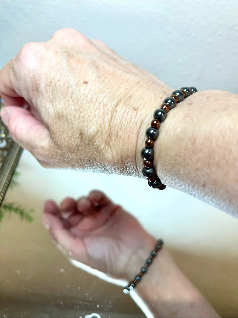 ☀️☀️2/$10 Hematite &Copper Small Beaded Stretch Bracelet | Tight Stretch | Kids’